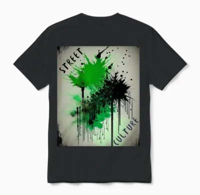 Street Culture Grunge Style Unisex T-Shirt - Black