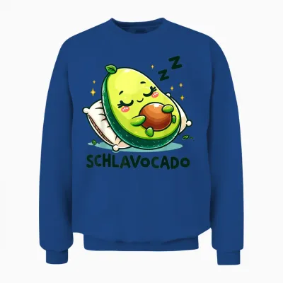 Schlavocado Avocado Sleep Shirt Funny Sleeping Night Shirt T-Shirt, White Unisex Sweatshirt - Royal