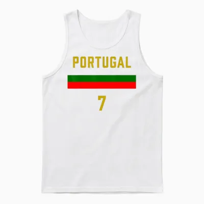 Portugal Football Fan Jersey Nr. 7 Soccer Unisex Tank Top - White