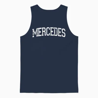 Vintage Personalised Name Classic Mercedes T-Shirt, Black Unisex Tank Top - Navy