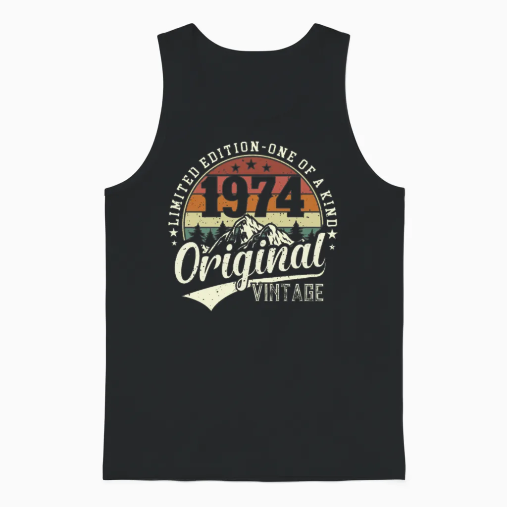 Vintage 1974 Limited Edition Unisex Tank Top in Black