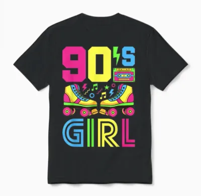 90s Girl 90s Outfit 90s Costume 90s Party 90s T-Shirt, Black Unisex T-Shirt - Black