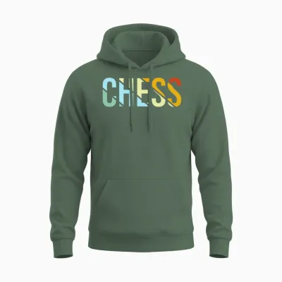 Chess Retro Unisex Hoodie - Military Green
