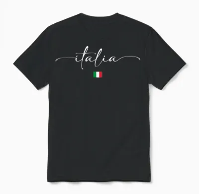 Italian Flag Italy Unisex T-Shirt - Black
