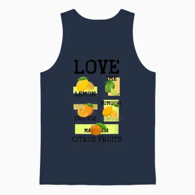 Citrus T-Shirt, White, S Unisex Tank Top - Navy