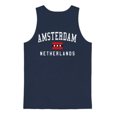 Amsterdam Souvenir Unisex Tank Top - Navy
