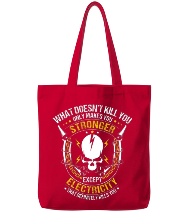 Electricity/electrician/sparky/electrical Worker Tote Bags - Red