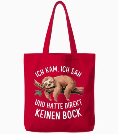 Sloth Saying Funny Teenager Sleep Shirt Sleep T-Shirt, Black Tote Bags - Red