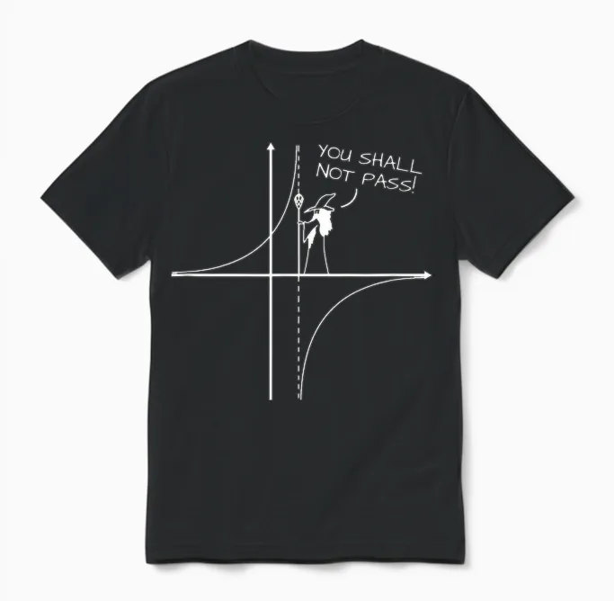 You Shall Not Pass Math Engineer Physics Funny Joke Gift T-Shirt, Black Unisex T-Shirt in Black