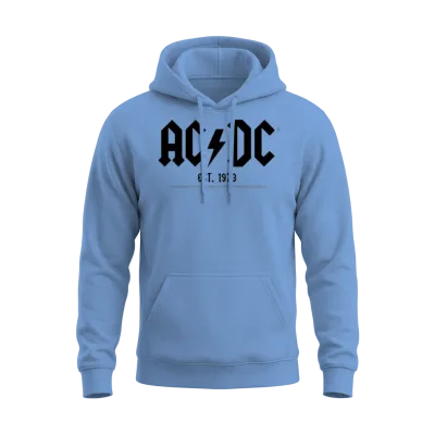 Ac/dc Black Logo Est. 1973 Unisex Hoodie - Carolina Blue