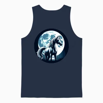 Arabian Horse Art Unisex Tank Top - Navy