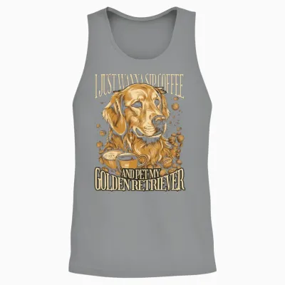 Golden Retriever Dog Realistic Unisex Tank Top - Sport Grey