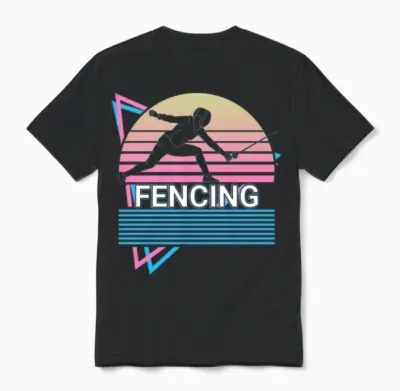 Fencing Fencer Retro Unisex T-Shirt - Black