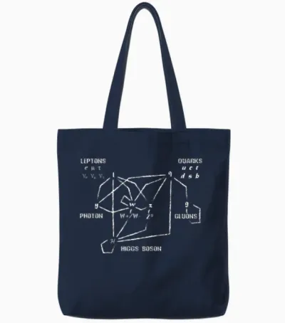 Higgs Boson Quarks Tote Bags - Navy