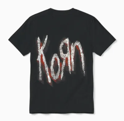 Logo Korn Red Unisex T-Shirt - Black