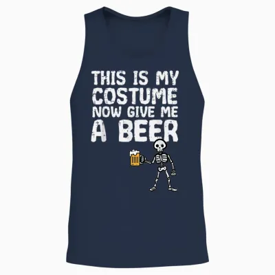Halloween This Is My Costume Give Me Funny Skeleton Dad Men Unisex Tank Top - Navy