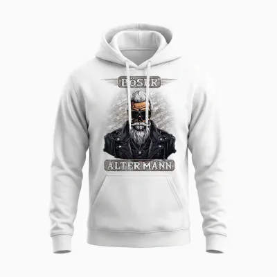 Böser Alter Mann Herren Motorrad Biker Sarkasmus Unisex Hoodie - White