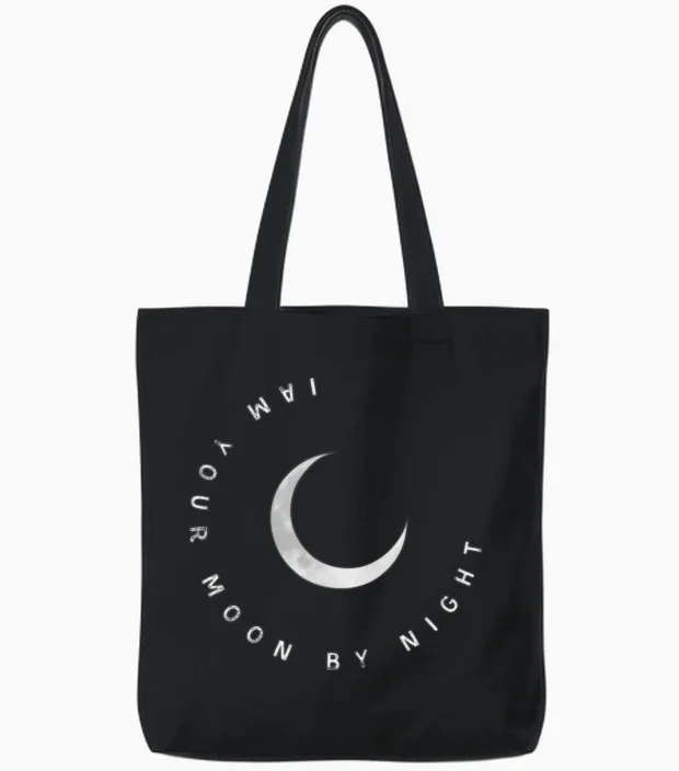 Moon | Couple Matching - Couples & Tote Bags in Black