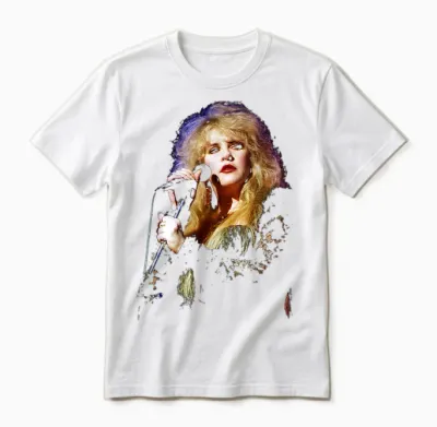 Stevie Nicks Fleetwood Mac Sänger Live 1990 Unisex T-Shirt - White