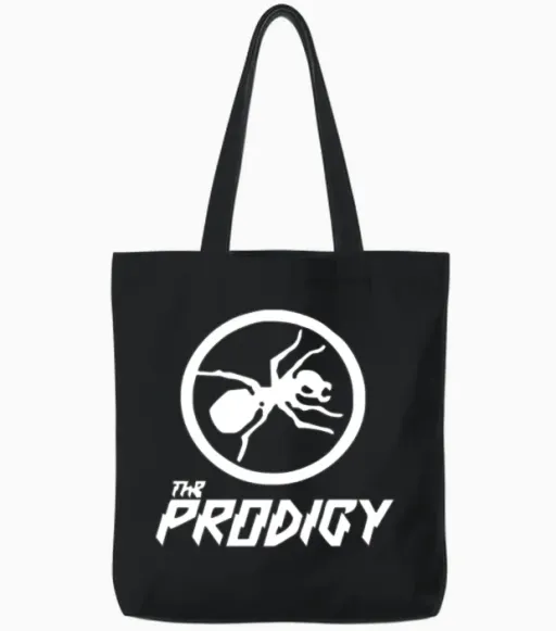 The Prodigy Ant Logo Tote Bags in Black