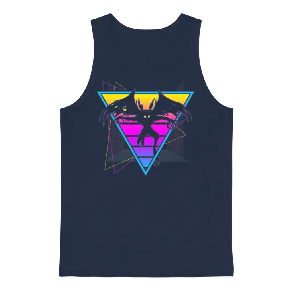 Mothman Cryptid Cryptozoology Retro Unisex Tank Top - Navy