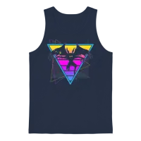 Mothman Cryptid Cryptozoology Retro Unisex Tank Top - Navy – 1