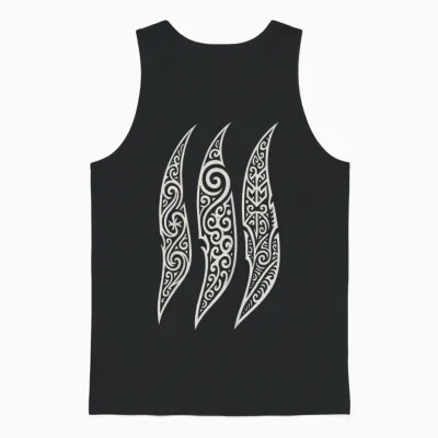 Maori Tribal Pattern New Zealand Rugby Unisex Tank Top - Black