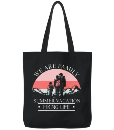 We Are Family Summer Vacation for Hiking Hiking Tote Bags - Black