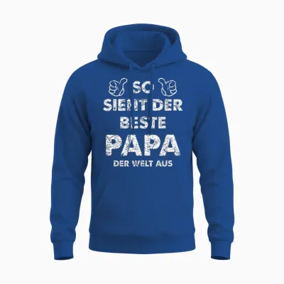 T-Shirt with German Text Funny "so Sieht Der Beste Papa Der Welt" [german Language, Black Unisex Hoodie - Royal