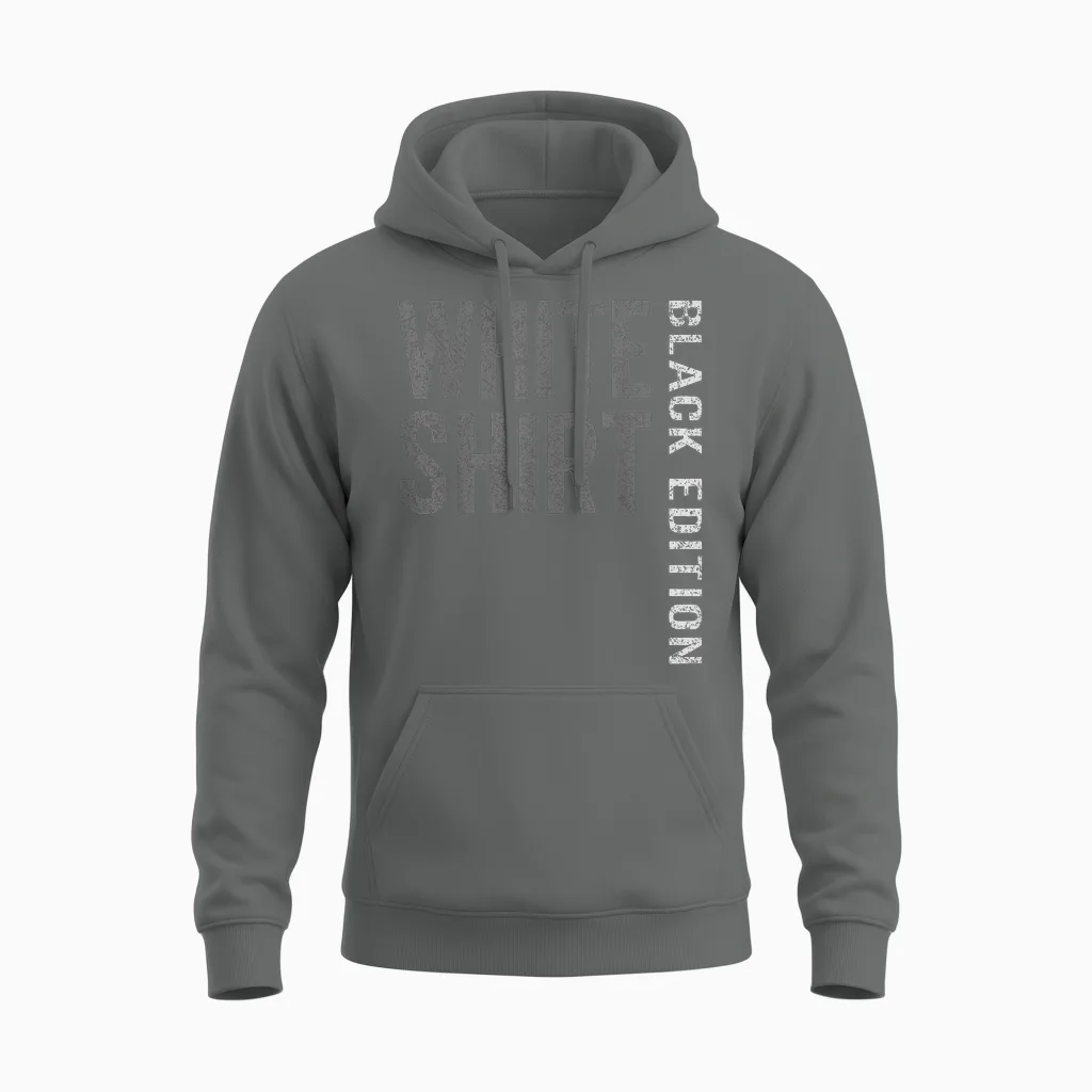 Weisses Shirt Black Edition White Shirt Lustiger Spruch Unisex Hoodie in Graphite Heather