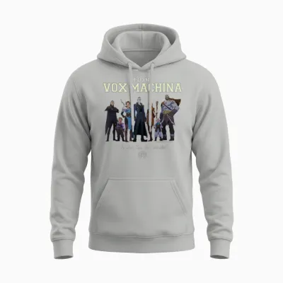 The Legend of Vox Machina Group with Varsity Logo T-Shirt Small Unisex Hoodie - Ash