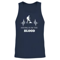Hiking Is on the Blood - Keep Calm and Hike On Unisex Tank Top - Navy – 2