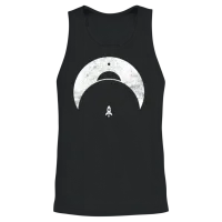 Retro Rocket Unisex Tank Top - Black – 2
