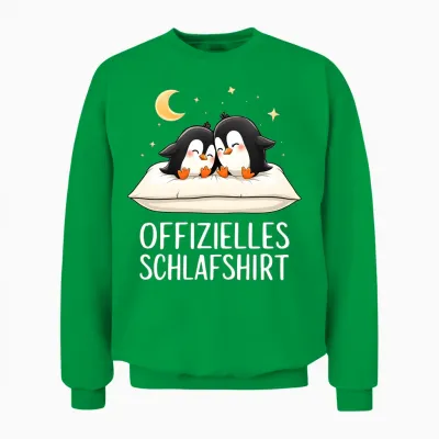 Official Penguin Penguin Long Sleeve Sleep Shirt, Black Unisex Sweatshirt - Irish Green