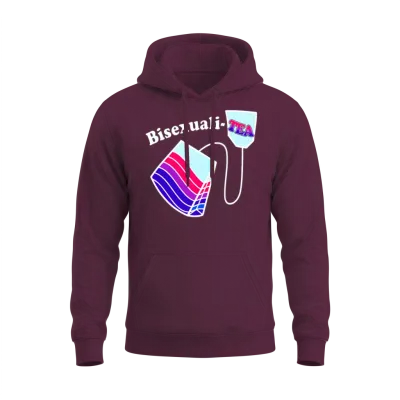 Bisexualitea Funny Bisexual Tea Bag Bi Pride Color Unisex Hoodie - Maroon