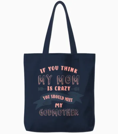 Godmother, Godmother Reveal, Gender Reveal Party Tote Bags - Navy
