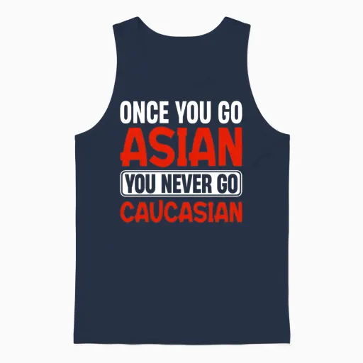 Funny Asian Pride Unisex Tank Top in Navy