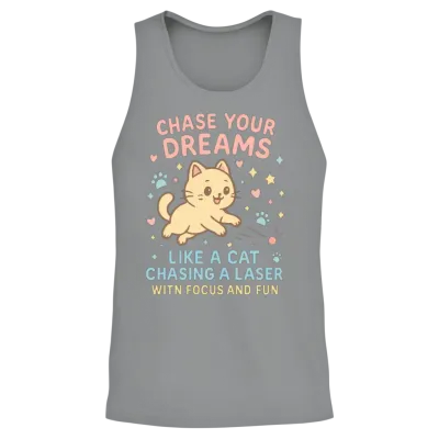 Chase Your Dreams Cat Unisex Tank Top - Sport Grey