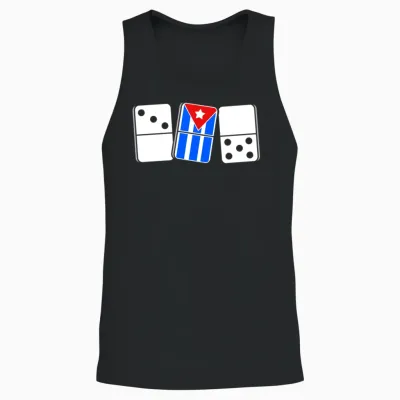 Domino Cuban Flag Cuba Unisex Tank Top - Black