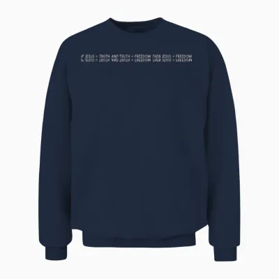 Jesus Freedom Dark Graphic Unisex Sweatshirt - Navy