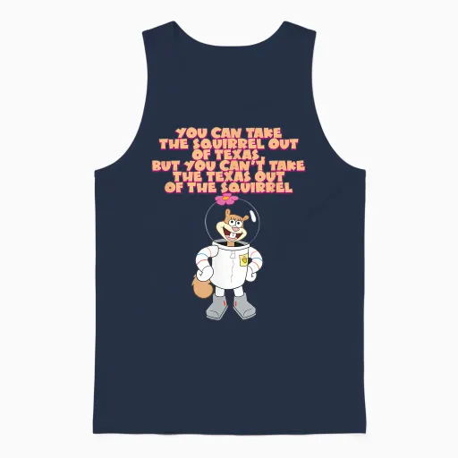 Sandy Cheeks - Take the Squirrel Out of Texas Unisex Tank Top in Navy