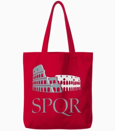 Colosseo Spqr Tote Bags - Red