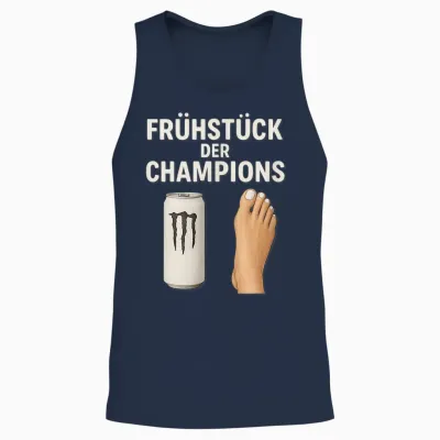 Frühstück Der Champions - Weisses Monster Und Perfekte Füße Unisex Tank Top - Navy