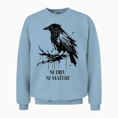Neither God nor Master | Ni Dieu Ni Maitre Unisex Sweatshirt - Light Blue