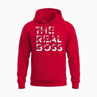 The Real Boss Familienkind Für Neugeborene, Sohn, Tochter, Unisex Hoodie - Red