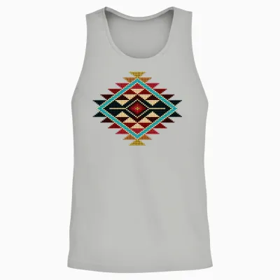 Native Beaded Sunburst 01 Unisex Tank Top - Ash