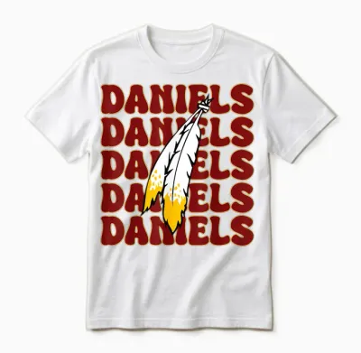 Commanders Quarterback Text Name Style Groovy Unisex T-Shirt - White