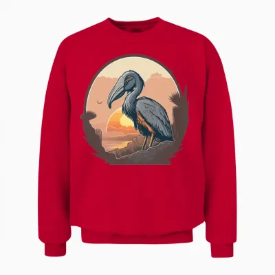 Shoebill Retro Unisex Sweatshirt - Red