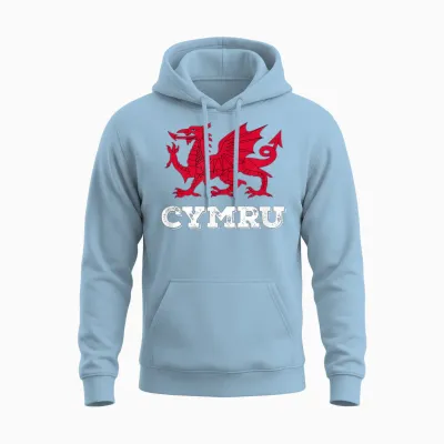 Wales 'cymru' Walisischer Drache Stolz Te Be Welsh Unisex Hoodie - Light Blue