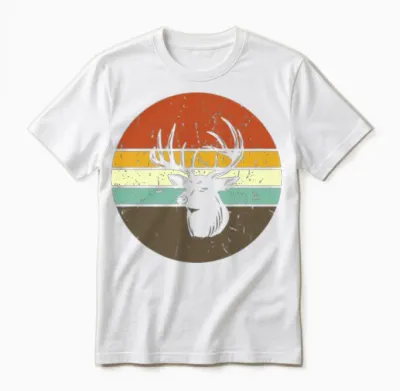 Deer Retro Unisex T-Shirt - White